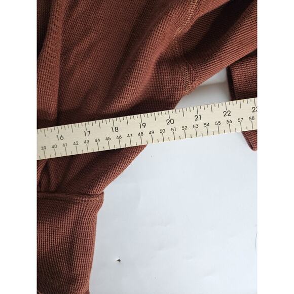 Free People All Nighter Tee Size Small Brown Cropped Waffle Knit Top Hip Boho - Picture 4 of 6